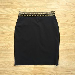 The Kooples Black Wool Beautifully Crafted Waist Pencil Mini Skirt, Size S